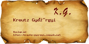 Kreutz Györgyi névjegykártya